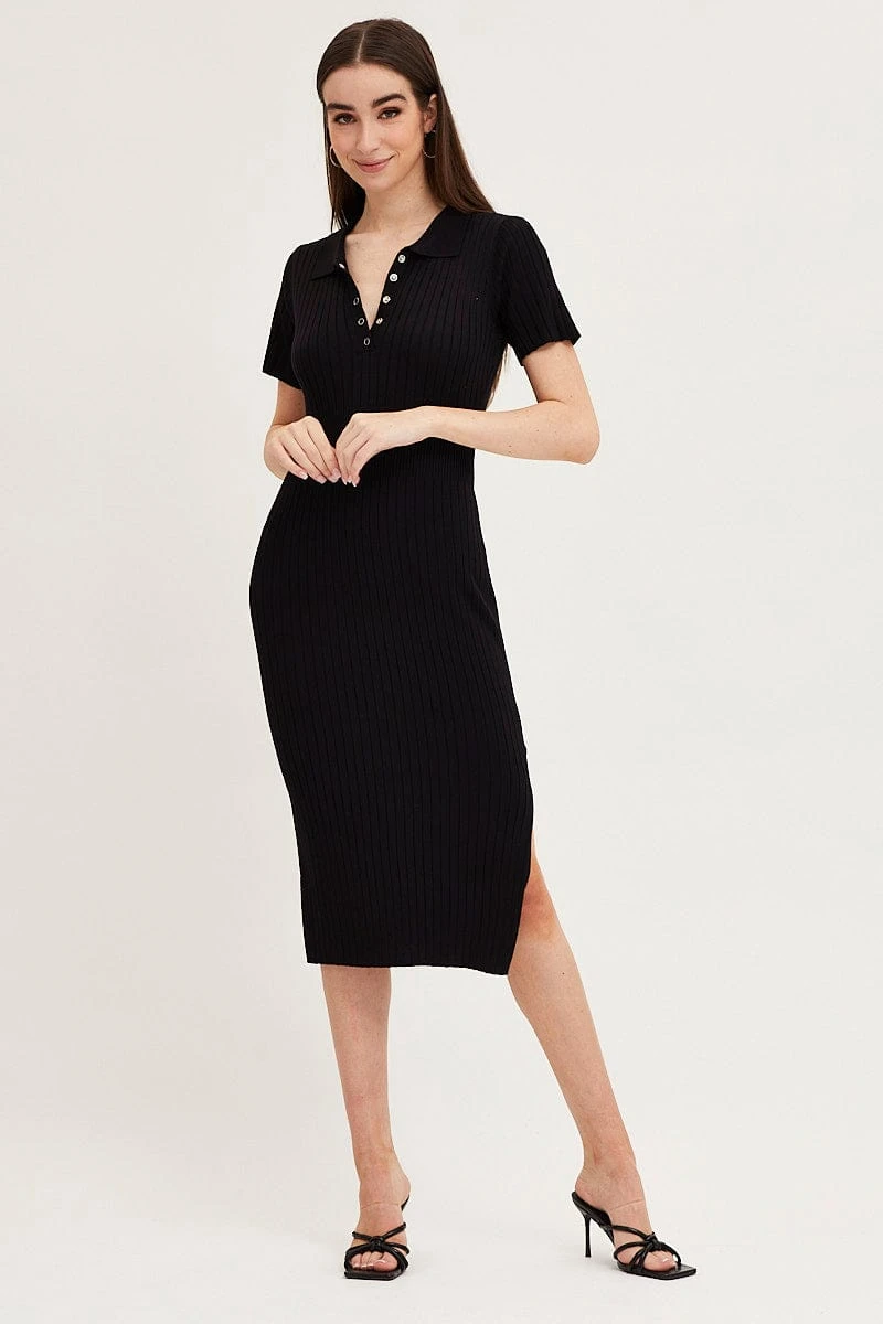 Black Bodycon Dress Short Sleeve Mini Knit 3 Black Bodycon Dress Short Sleeve Mini Knit