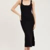 Black Cut Out Back Knit Dress -Midi Dresses Style knit dress black cut out back knit dress 32965338988737