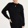 Black Dress Long Sleeve Mini Knit -Midi Dresses Style knit dress black dress long sleeve mini knit 32965387780289