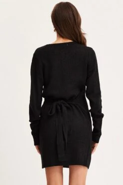 Black Wrap Dress Long Sleeve Mini Knit 12 Black Wrap Dress Long Sleeve Mini Knit -Midi Dresses Style knit dress black wrap dress long sleeve mini knit 32965333123265