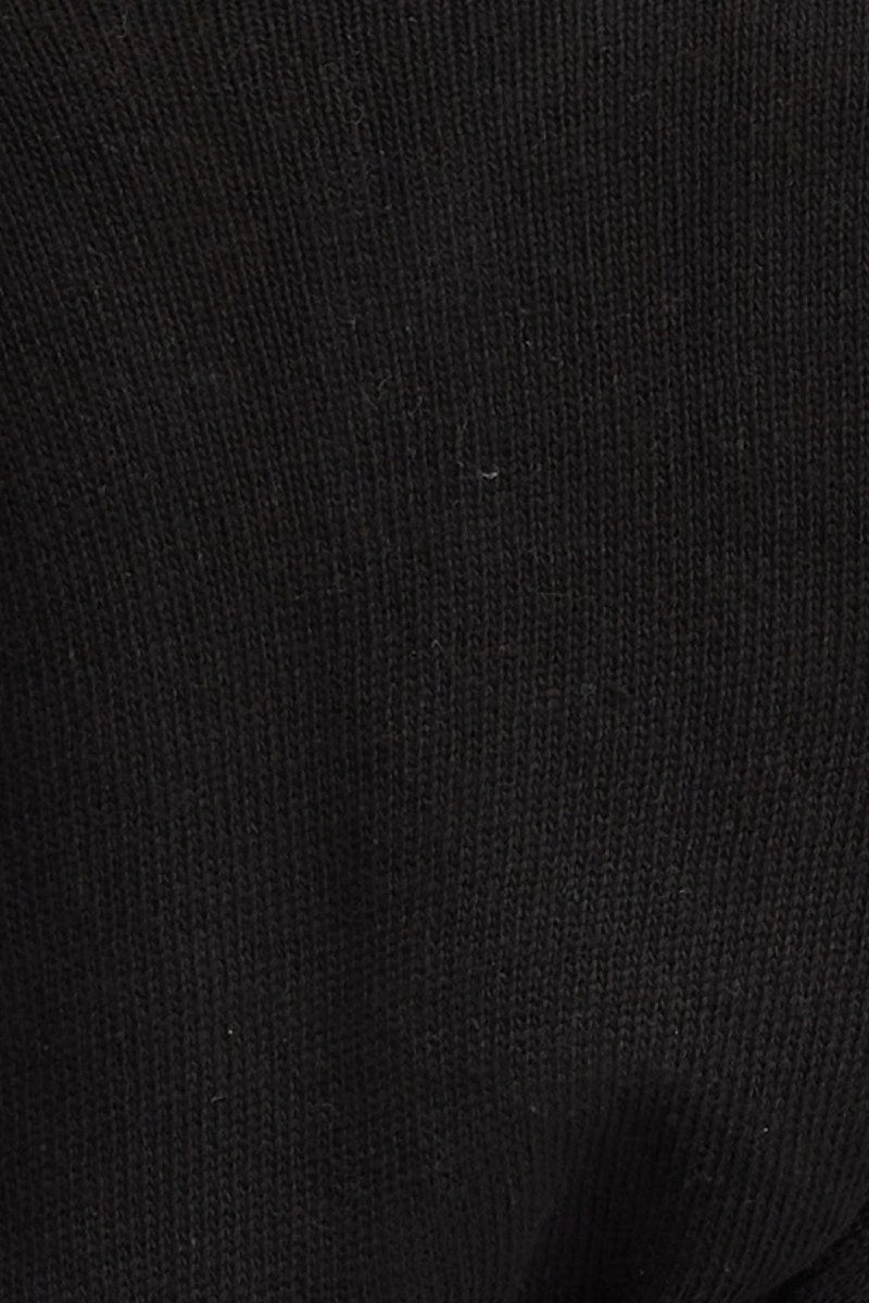 Black Wrap Dress Long Sleeve Mini Knit 8 Black Wrap Dress Long Sleeve Mini Knit - Image 6