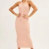 Pink Halter Dress Midi Knit Bodycon 1 Pink Halter Dress Midi Knit Bodycon -Midi Dresses Style knit dress pink halter dress midi knit bodycon 32980927086785