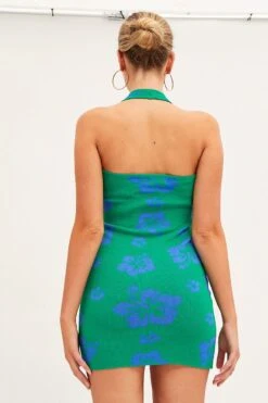 Print Knit Dress Sleeveless Mini Halter -Midi Dresses Style knit dress print knit dress sleeveless mini halter 33136929046721