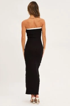 Black Cut Out Knit Midi Dress -Midi Dresses Style midi dress black cut out knit midi dress 32981094793409