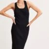 Black Keyhole Dress Sleeveless Midi Knit -Midi Dresses Style midi dress black keyhole dress sleeveless midi knit 32965379686593