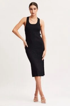Black Keyhole Dress Sleeveless Midi Knit 10 Black Keyhole Dress Sleeveless Midi Knit -Midi Dresses Style midi dress black keyhole dress sleeveless midi knit 32965379752129