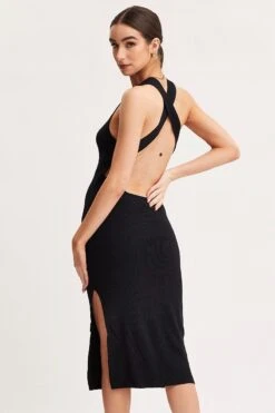 Black Keyhole Dress Sleeveless Midi Knit 12 Black Keyhole Dress Sleeveless Midi Knit -Midi Dresses Style midi dress black keyhole dress sleeveless midi knit 32965379817665