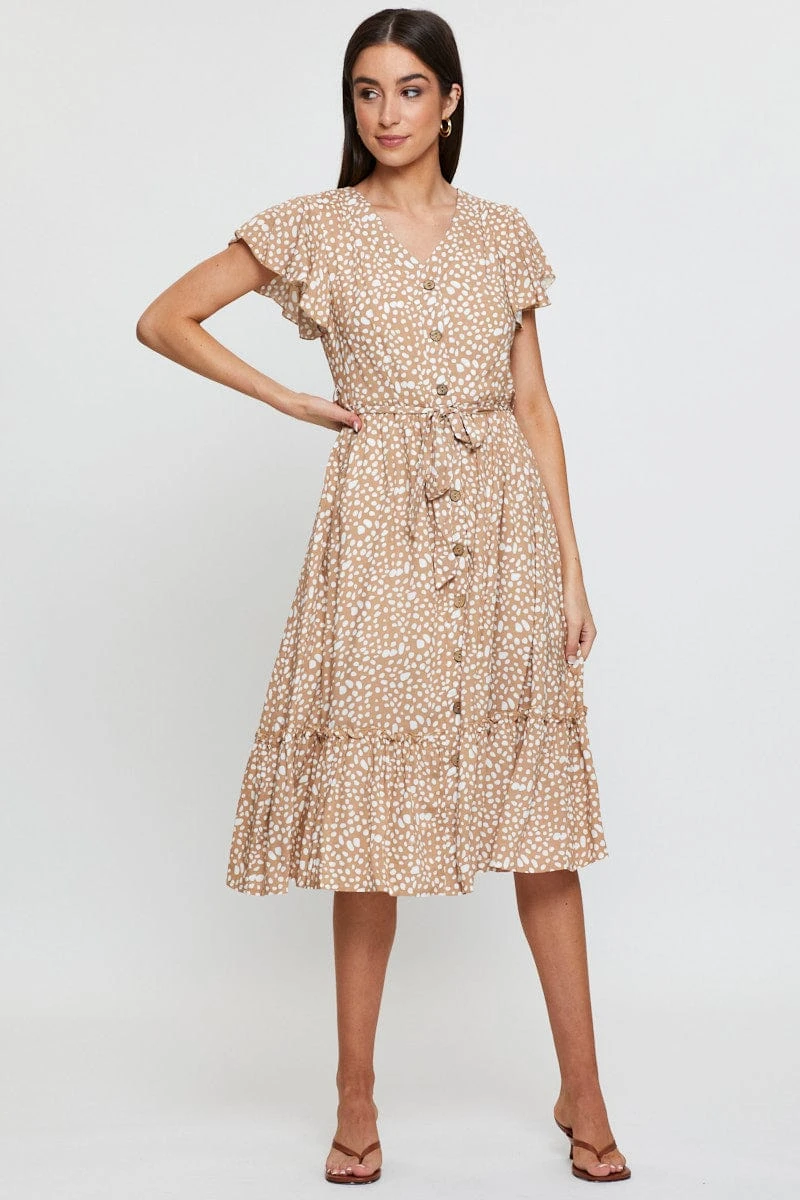 Geo Print Midi Dress Short Sleeve 7 Geo Print Midi Dress Short Sleeve - Image 5