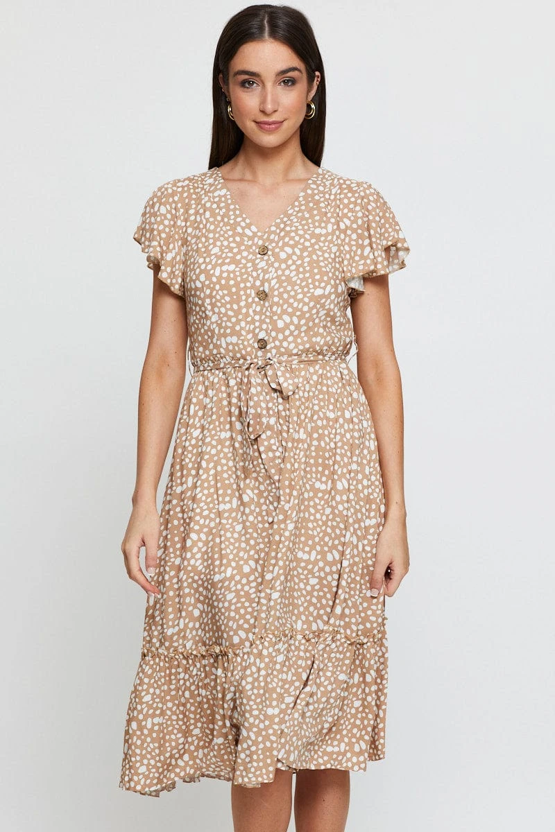 Geo Print Midi Dress Short Sleeve 8 Geo Print Midi Dress Short Sleeve - Image 6