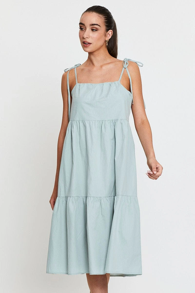 Green A Line Dress Midi 3 Green A Line Dress Midi