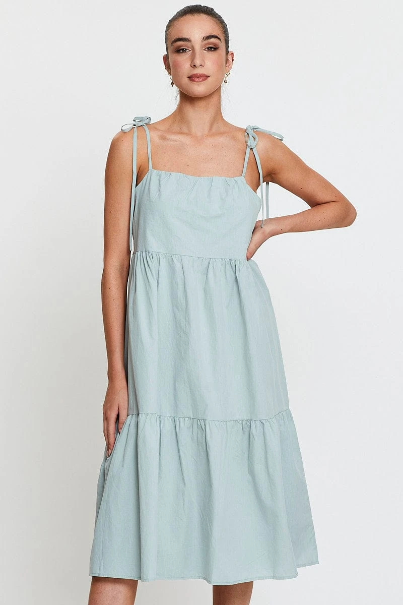 Green A Line Dress Midi 5 Green A Line Dress Midi - Image 3