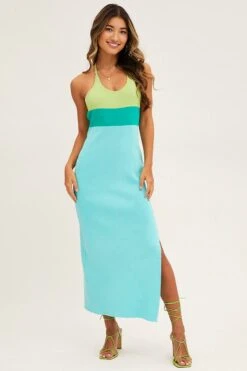 Multi Midi Dress Bodycon Scoop Neck -Midi Dresses Style midi dress multi midi dress bodycon scoop neck 33141336473793