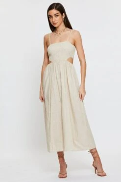 Beige Midi Dress Sleeveless -Midi Dresses Style midi dress nude midi dress sleeveless 32965191925953