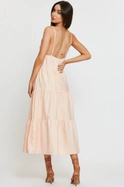 Orange Maxi Dress Sleeveless V Neck -Midi Dresses Style midi dress orange maxi dress sleeveless v neck 32965229969601