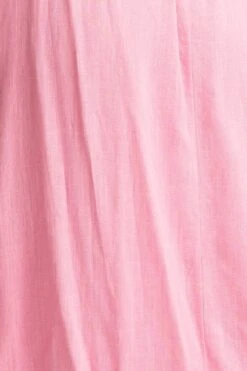 Pink Linen Blend Midi Dress -Midi Dresses Style midi dress pink linen blend midi dress 32965431066817