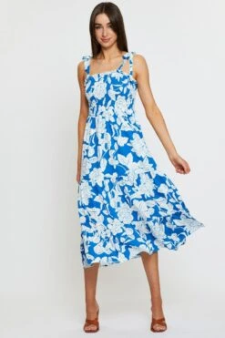 Print Maxi Dress Sleeveless Tie Shoulder Square Neck 10 Print Maxi Dress Sleeveless Tie Shoulder Square Neck -Midi Dresses Style midi dress print maxi dress sleeveless tie shoulder square neck 33006742896833