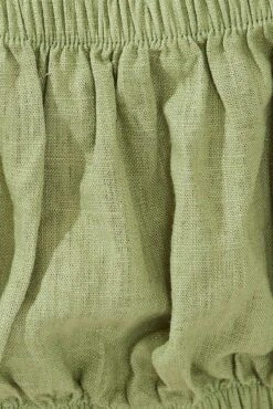 Green Tie Crop Top Long Sleeve -Midi Dresses Style oj19412 47wb khaki 6