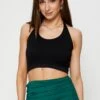 Black Crop Top Halter Neck Seamless -Midi Dresses Style singlet black crop top halter neck seamless 32980809842881