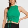 Green Crop Top Side Drawstring -Midi Dresses Style singlet crop green crop top side drawstring 32966036553921