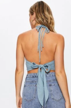 Grey Tie Back Crop Top -Midi Dresses Style singlet grey tie back crop top 32967105675457