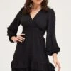 Black Skater Dress Long Sleeve Mini Knit -Midi Dresses Style skater dress black skater dress long sleeve mini knit 32965326995649