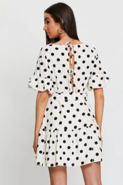 Polka Dot Midi Dress Short Sleeve -Midi Dresses Style skater dress polka dot midi dress short sleeve 32967244415169