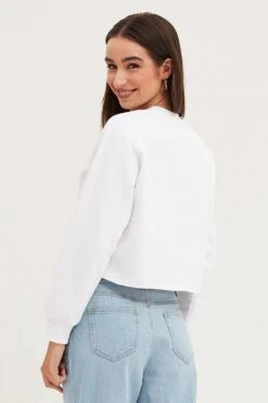 White Crop Sweatshirts Embroided 12 White Crop Sweatshirts Embroided -Midi Dresses Style sweater white crop sweatshirts embroided 32966094422209