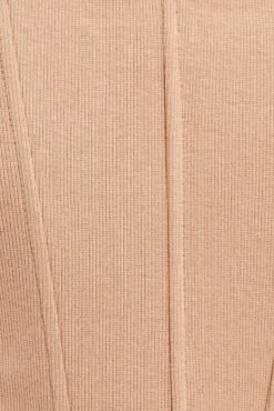 Beige Corset Crop Top Short Sleeve Square Neck 13 Beige Corset Crop Top Short Sleeve Square Neck -Midi Dresses Style top nude corset crop top short sleeve square neck 33462083879105