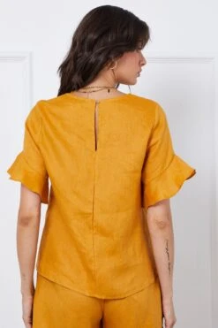 Yellow Crop Top Short Sleeve Relaxed Linen 13 Yellow Crop Top Short Sleeve Relaxed Linen -Midi Dresses Style top yellow crop top short sleeve relaxed linen 32964734845121
