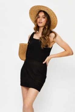 Black Knit Dress Sleeveless Mini