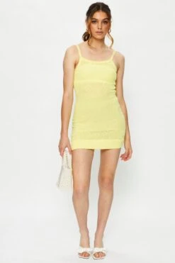 Yellow Knit Dress Sleeveless Mini 10 Yellow Knit Dress Sleeveless Mini -Midi Dresses Style trial fb dress yellow knit dress sleeveless mini 32965457805505