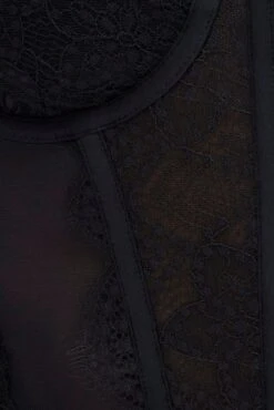 Black Crop Top Sleeveless Sweetheart Neckline Cami Lace 13 Black Crop Top Sleeveless Sweetheart Neckline Cami Lace -Midi Dresses Style wc1421 36w black 6