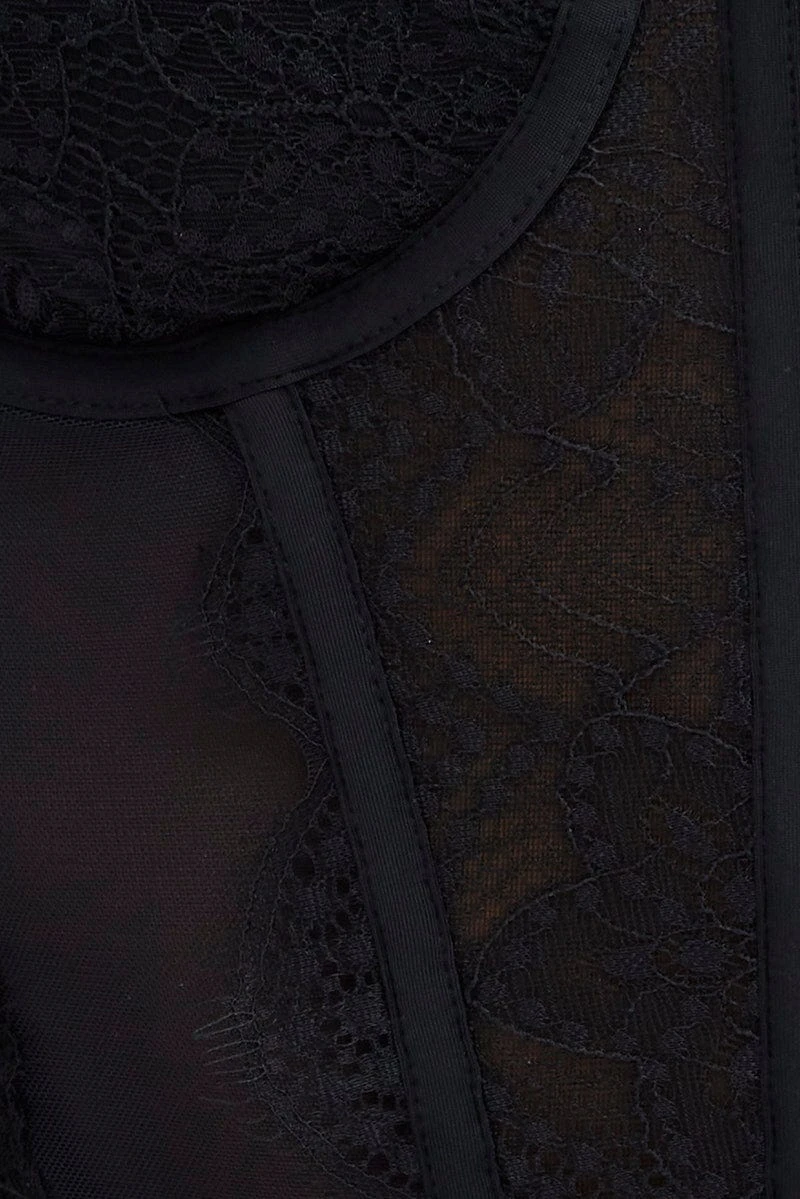 Black Crop Top Sleeveless Sweetheart Neckline Cami Lace 8 Black Crop Top Sleeveless Sweetheart Neckline Cami Lace - Image 6