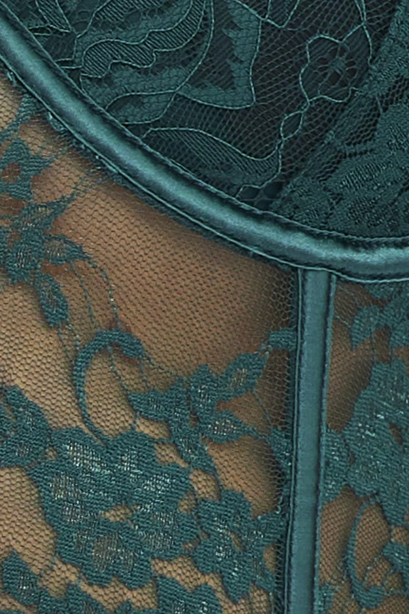 Green Cami Crop Top Bodycon Sweetheart Neckline Lace 8 Green Cami Crop Top Bodycon Sweetheart Neckline Lace - Image 6