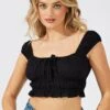 Black Crop Top Eyelet 2 Black Crop Top Eyelet -Midi Dresses Style wc1670ax 47w black 1
