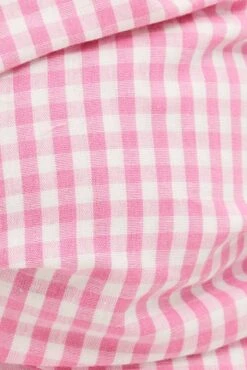 Pink Check Bandeau Twist Front Sleeveless Crop -Midi Dresses Style wc17379bx 81wb check 6