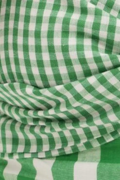 Green Check Bandeau Twist Front Sleeveless Crop -Midi Dresses Style wc17379cx 81wb check 6