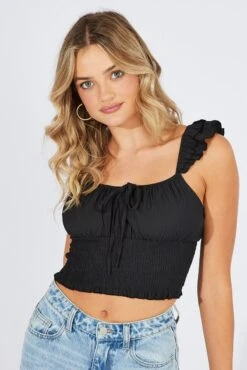 Black Crop Top Sleeveless -Midi Dresses Style wc1906 34w black 3