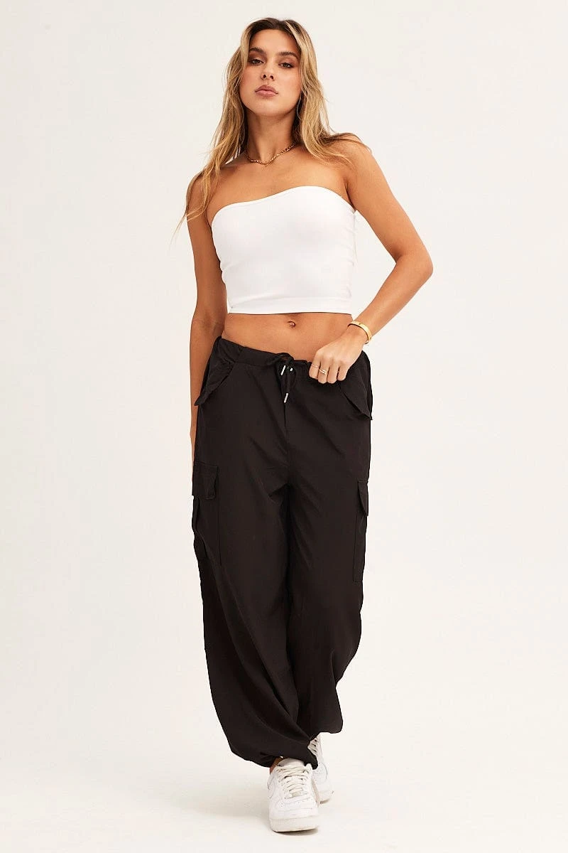 Black Cargo Parachute Pants Out Pocket 3 Black Cargo Parachute Pants Out Pocket
