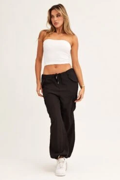 Black Cargo Parachute Pants Out Pocket 10 Black Cargo Parachute Pants Out Pocket -Midi Dresses Style wide leg pants black cargo parachute pants out pocket 32980821508289