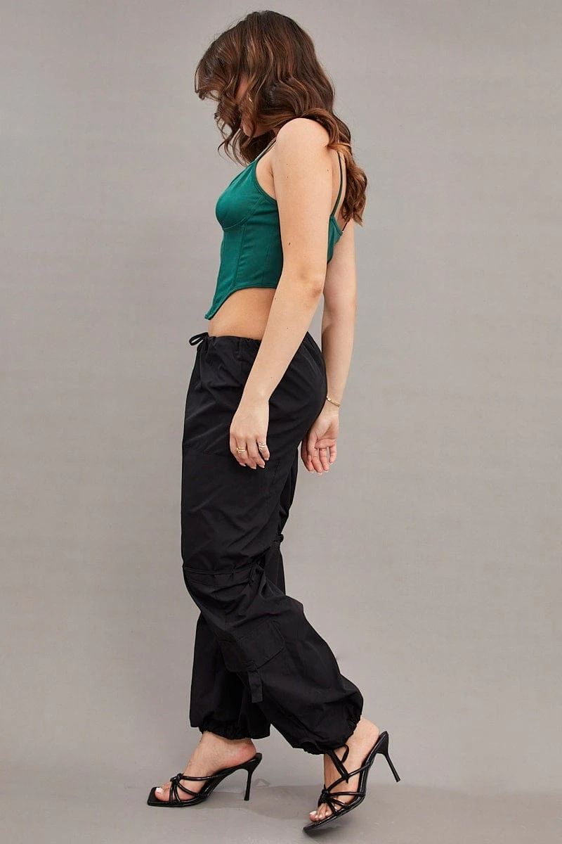 Black Cargo Parachute Pants Relaxed 6 Black Cargo Parachute Pants Relaxed - Image 4