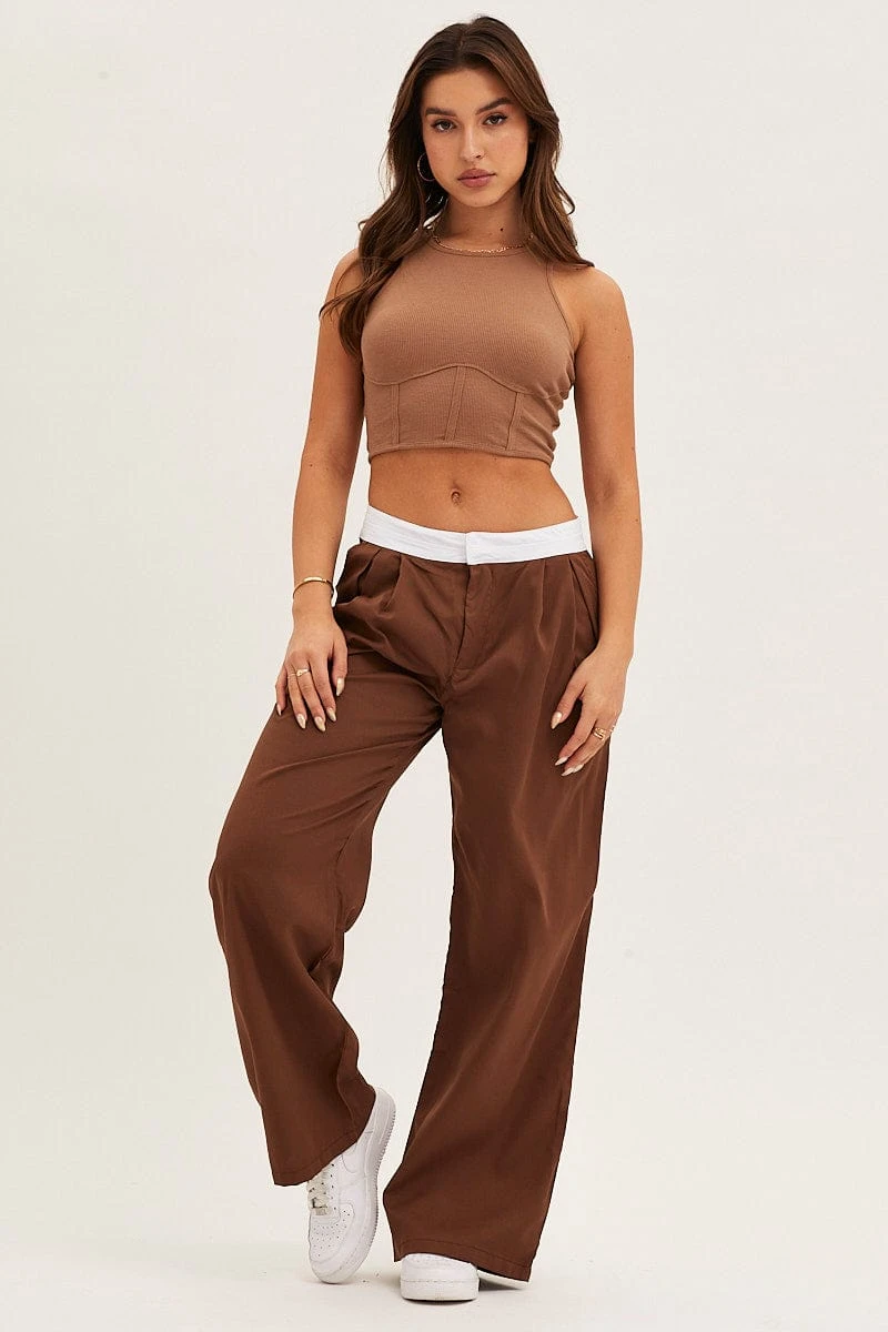Brown Pants Wide Leg Low Rise 3 Brown Pants Wide Leg Low Rise
