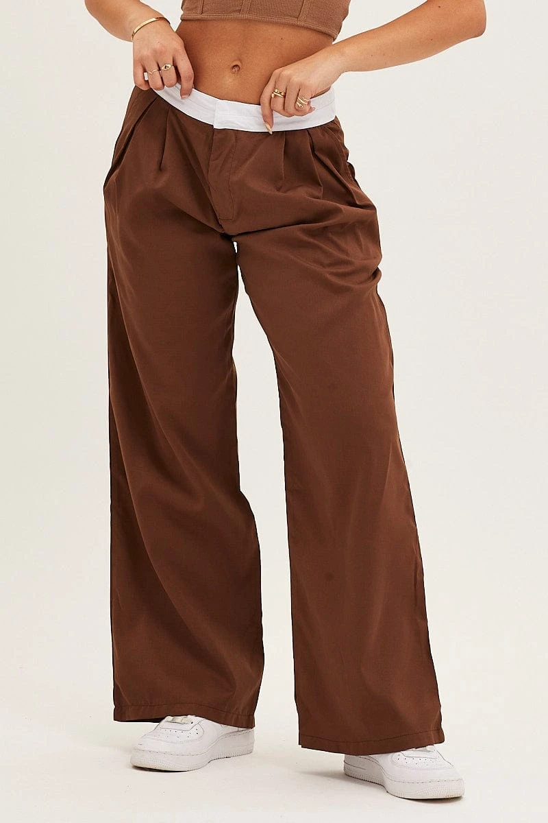 Brown Pants Wide Leg Low Rise 4 Brown Pants Wide Leg Low Rise - Image 2