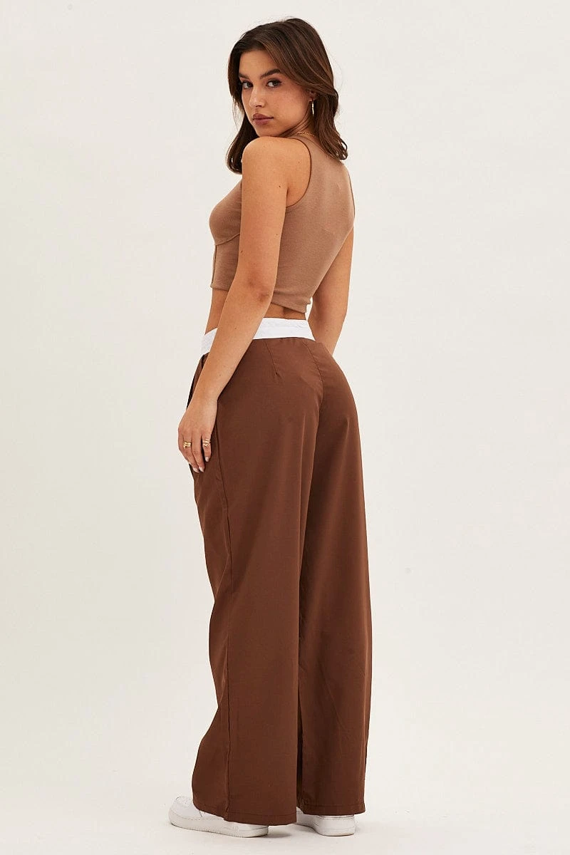 Brown Pants Wide Leg Low Rise 7 Brown Pants Wide Leg Low Rise - Image 5
