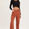 Brown Wide Leg Pants Mid Rise Corduroy -Midi Dresses Style wide leg pants brown wide leg pants mid rise corduroy 32964949835969