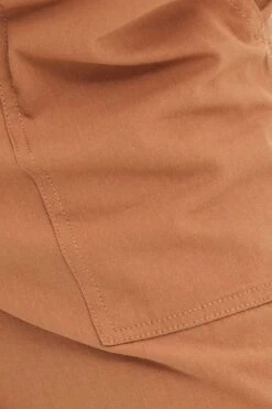 Beige Cargo Pant Mid Rise -Midi Dresses Style wide leg pants camel cargo pant mid rise 32980834943169