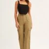 Green Cargo Pants Mid Rise -Midi Dresses Style wide leg pants green cargo pants mid rise 32980826652865