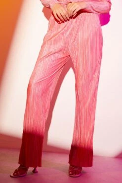 Pink Plisse Pant Wide Leg -Midi Dresses Style wide leg pants pink wide leg pants 33089980629185