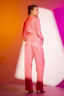 Pink Plisse Pant Wide Leg -Midi Dresses Style wide leg pants pink wide leg pants 33089980661953