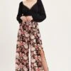 Print Wide Leg Pants High Rise Front Split 1 Print Wide Leg Pants High Rise Front Split -Midi Dresses Style wide leg pants print wide leg pants high rise front split 33006693417153